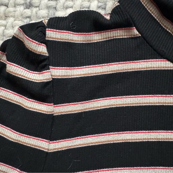 Veronica Beard Black Metallic Striped Turtle Neck Long Sleeve Large - Picture 2 of 5